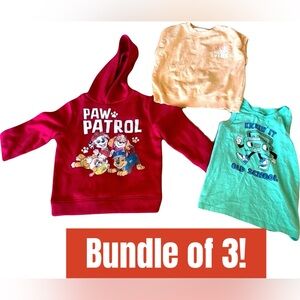 Bundle of 3 boys size 4T tops. Nickelodeon Paw Patrol Red‎ Hoodie